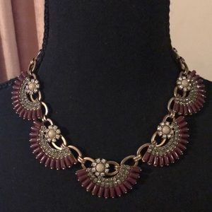 J. Crew Flower Fan Statement Necklace